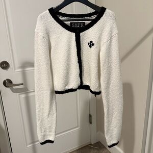MEK Black and White Cardigan
